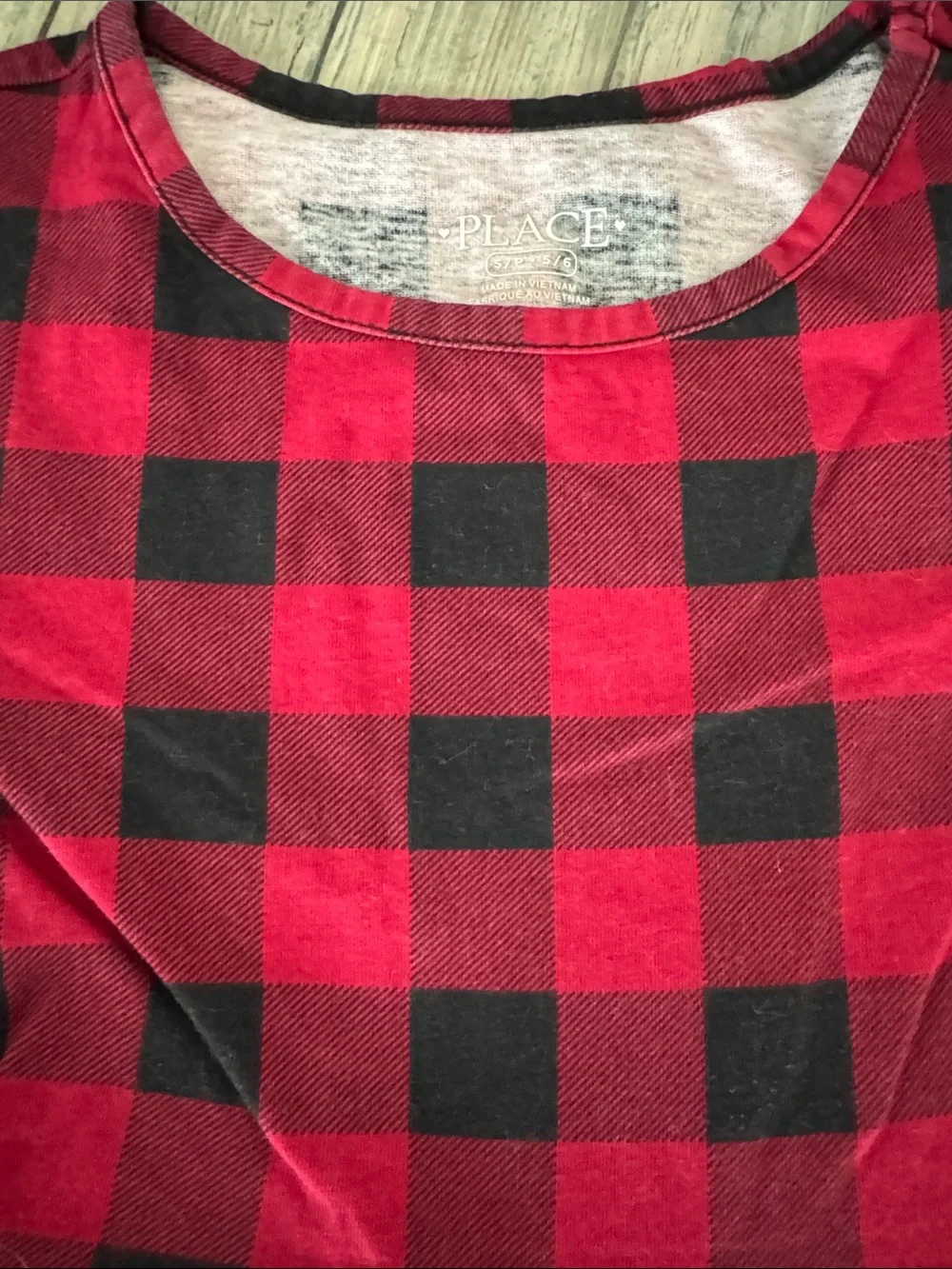 The Children's Place Red and Black Buffalo Plaid Long Sleeve Dress (Sz: 5/6) - Picture 6 of 9